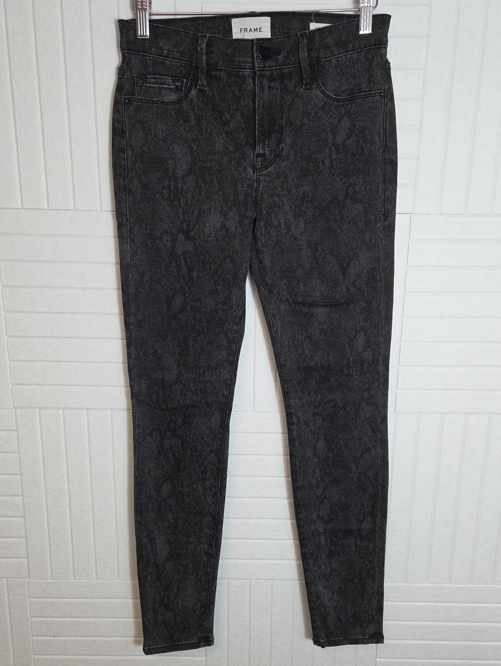 FRAME Made In USA Black Snake Skinny Jeans Size 28